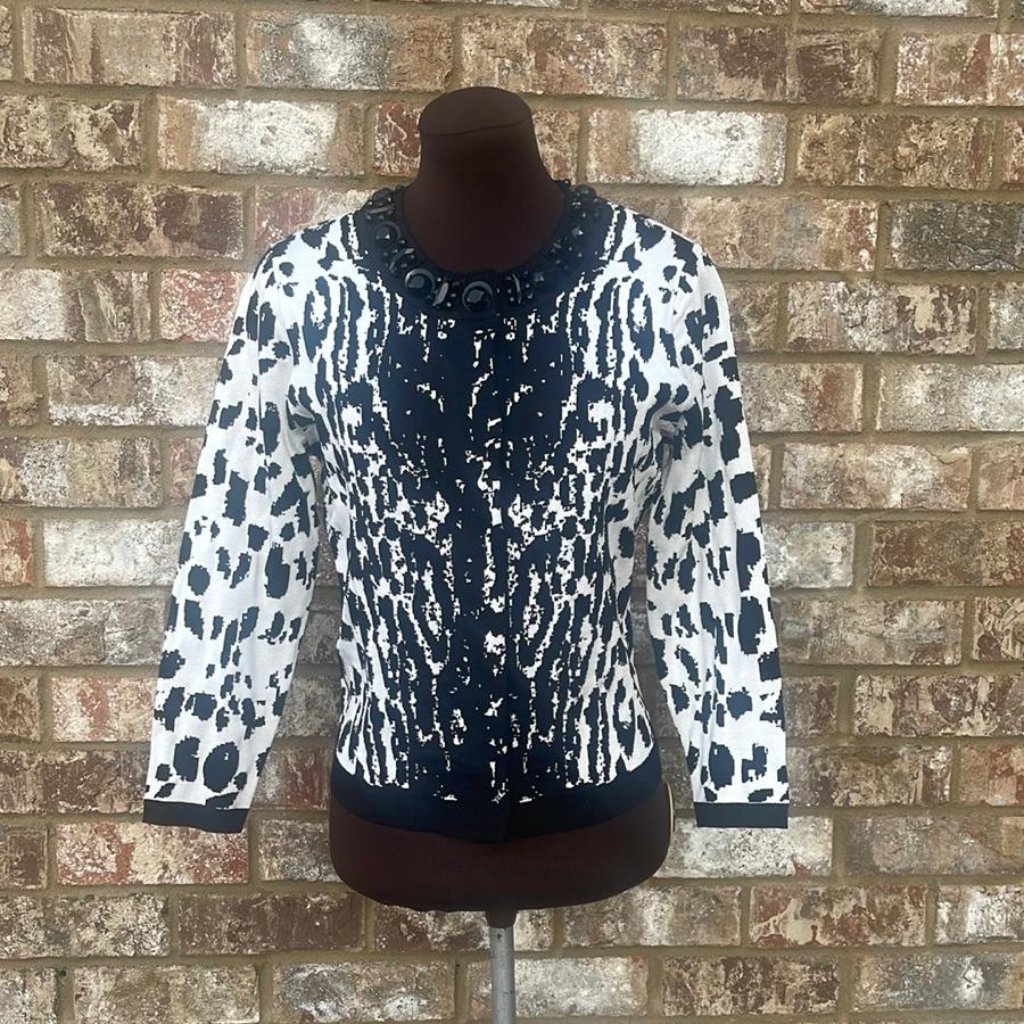 Per Se Women's Black & White Blouse Size S